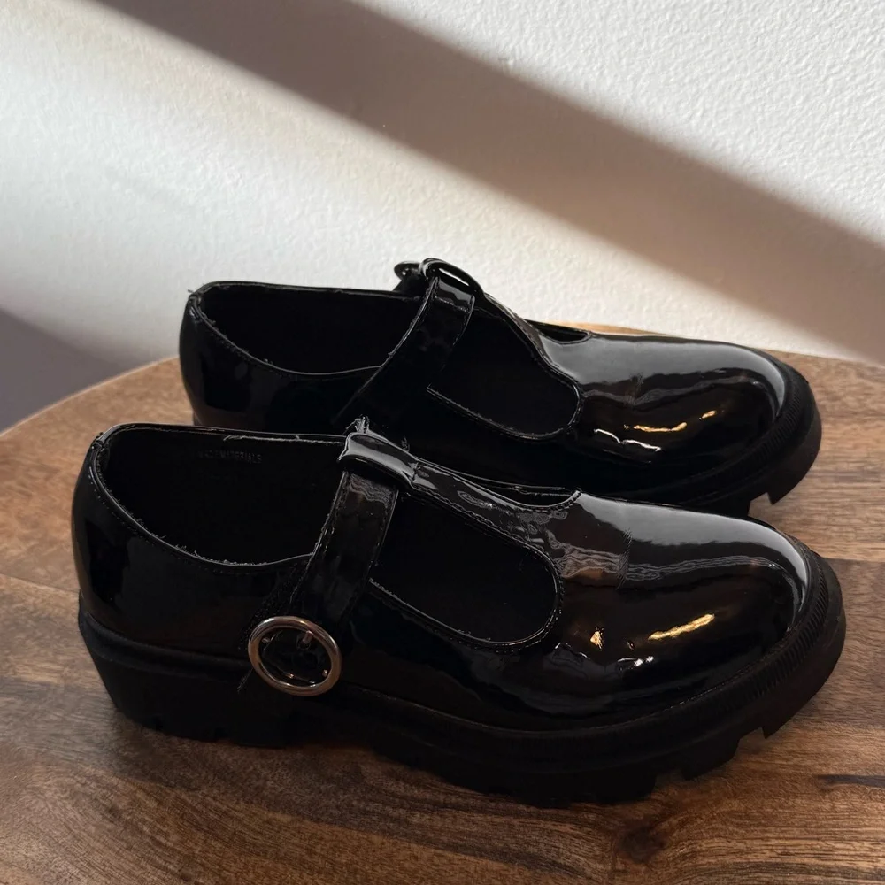 Rachel Zoe Black Patent Mary Jane with Round Buckle